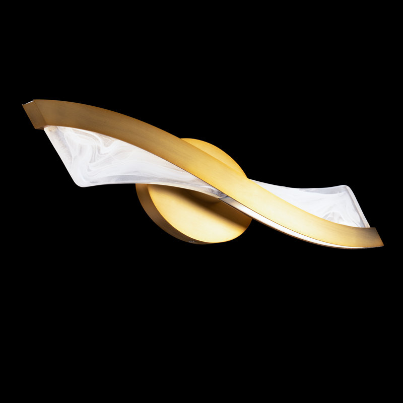 22-Inch Aged Brass Curved LED Bath Vanity Light