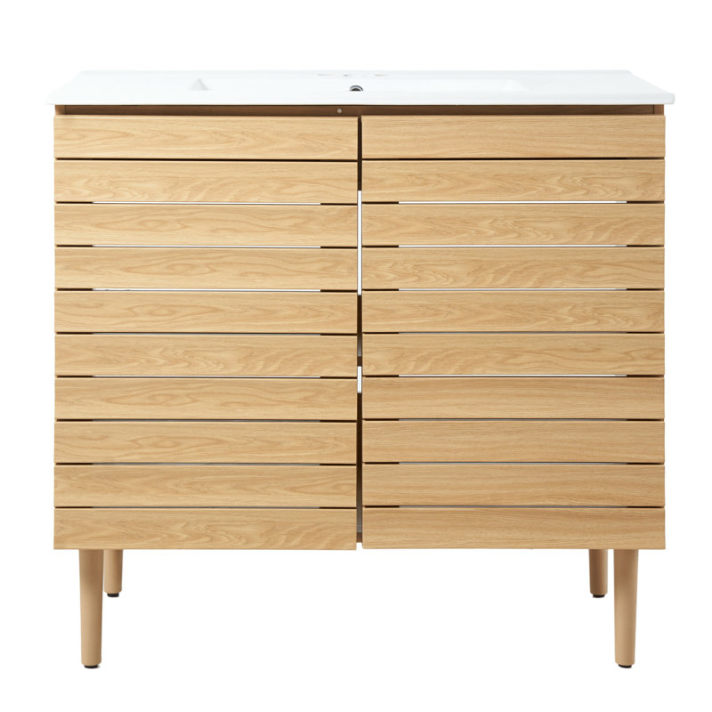 Ensemble de meuble-lavabo simple 36 po Aubert, Naturel