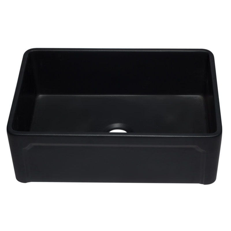Alfi Brand 20.13'' W Single Bowl Fireclay Farmhouse Kitchen Sink 0, Black Matte