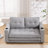 3-In-1 Upholstered Futon Sofa Convertible Sofa Bed,Foldable Tufted Loveseat With Pull Out Sleeper Couch Bed,Folding Mattres Love Seat Daybed W/Side Pockets And Cup Holder, Light Gray-1822942925