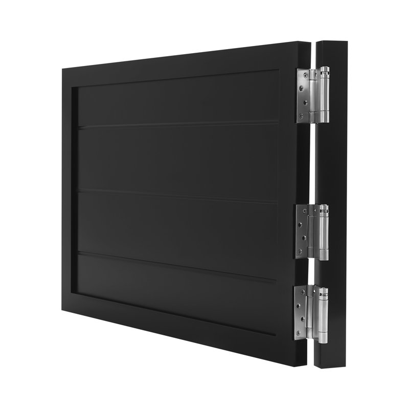 35.4'' Solid Wood Paneled with Installation Hardware Kit without Installation Hardware Kit Café / Saloon Door, Black