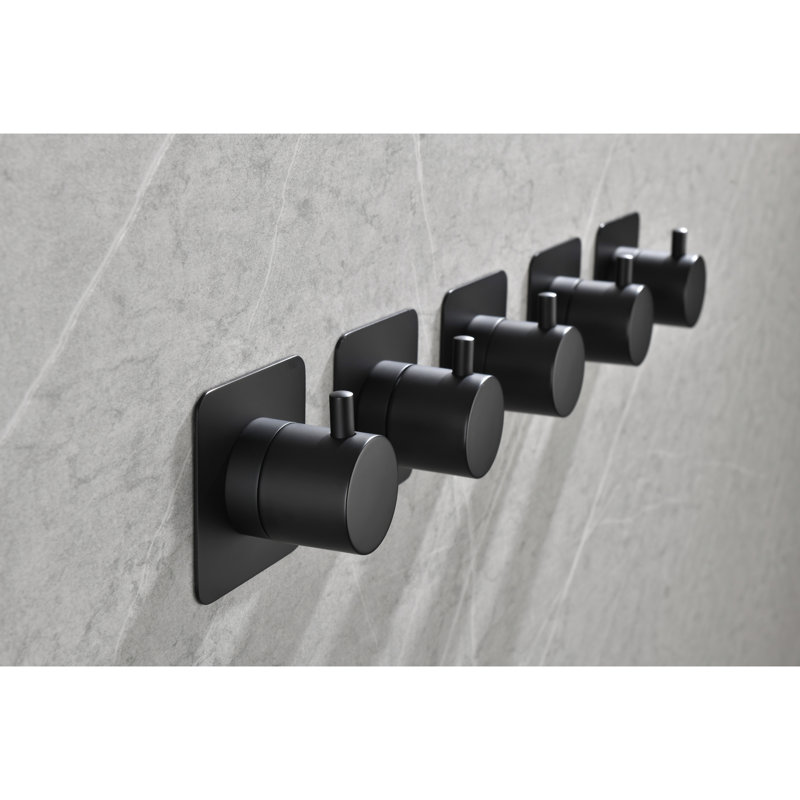 Valve de contrôle de volume en métal 3/4 po - Douche principale à très haut débit, noir mat, laiton, poignée réglable, rouille, commande de douche en fonte à installation sans effort, résistance à la corrosion, prévention de la rouille,