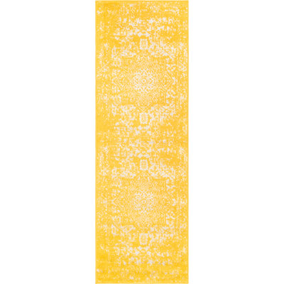 Tapis jaune tissé à la reine Reine