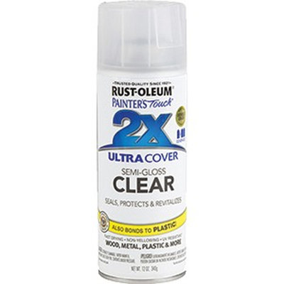 Rust-Oleum 249859 12Oz Semi-Gloss Clear 2X Ultra Cover Painters Touch Spray Paint-1PK