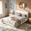 Grand lit plateforme tapissier Boucle-547732559