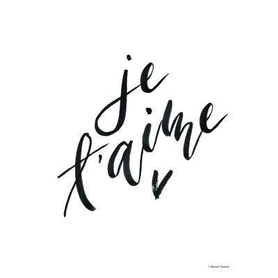 «Je T'aime», art textuel sur toile tendue