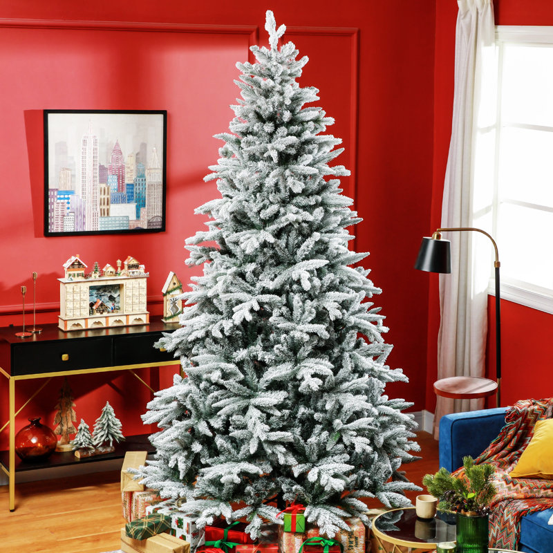 Arbre de Noël artificiel enneigé avec 994 pointes, support en métal pliable, assemblage facile, arbre de Noël articulé pour la maison, le bureau, les fêtes,