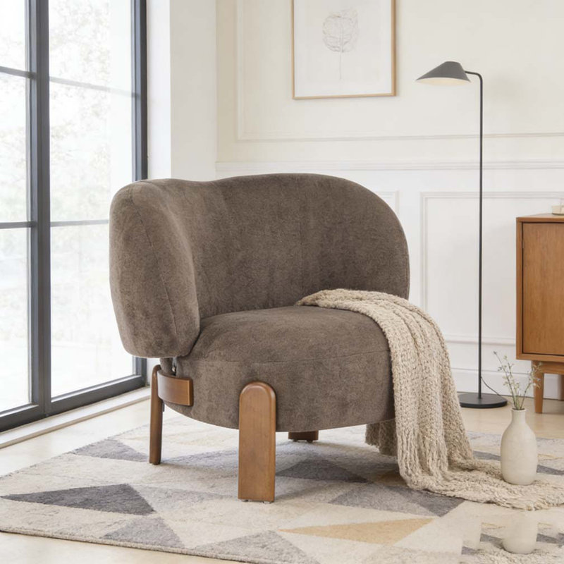 Fauteuil à oreilles, Marron foncé