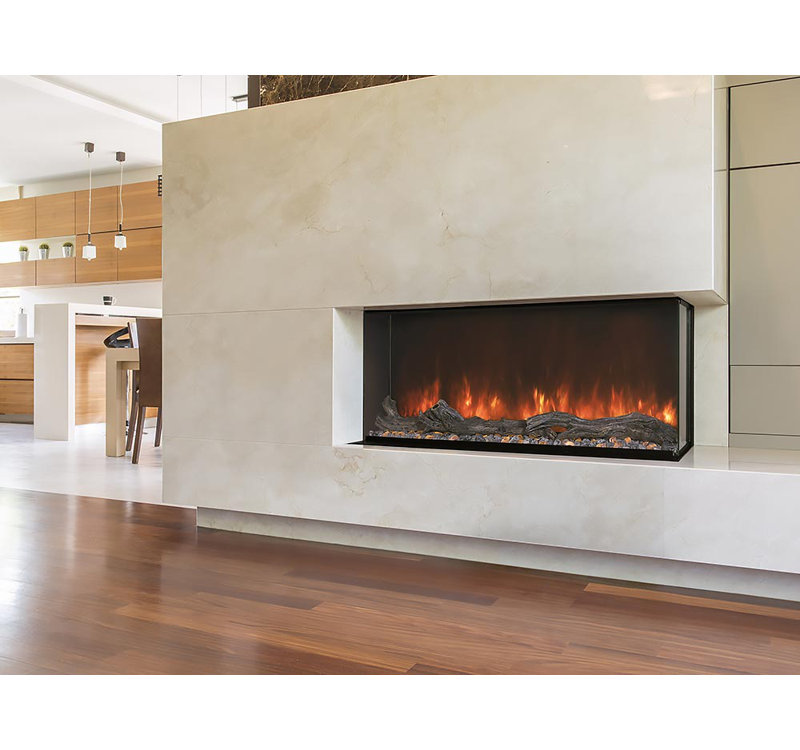 Flames Landscape Recessed Wall Mounted Electric Fireplace, 24.8" H x 68" W x 11.5" D