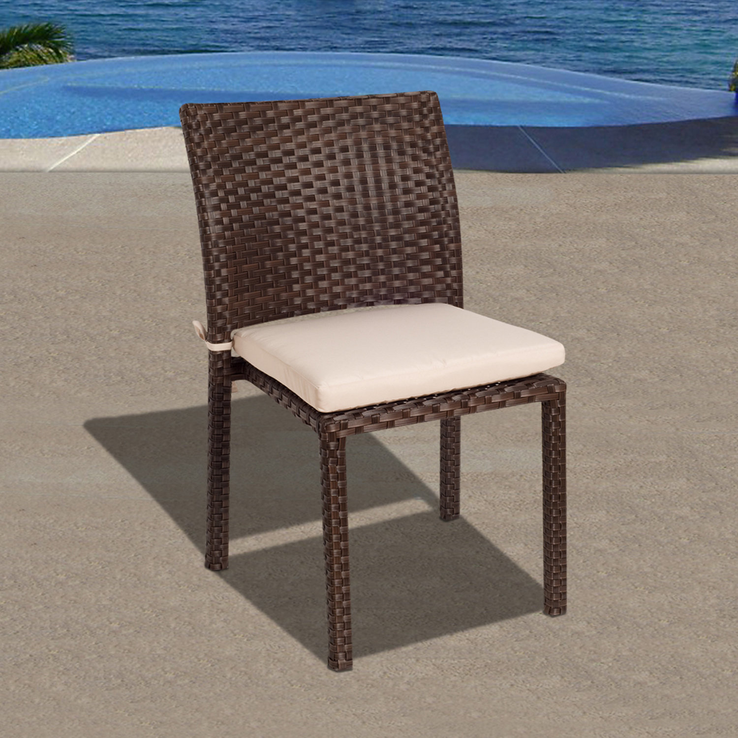 Sonlin Stackable Eucalyptus Patio Side Chair
