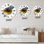 Feuille de palmier tropical et formes géométriques abstraites I - horloge murale moderne-60327081
