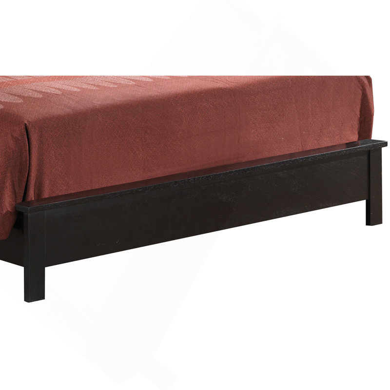 Élégant grand lit transitionnel cerise, Lit double, Noir, noir, noir, noir