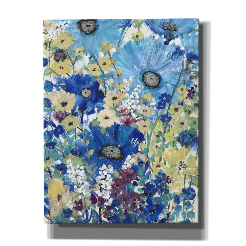«Garden Blues I» par Tim O'toole, art mural sur toile, H 34 po x l 26 po x P 1,5 po