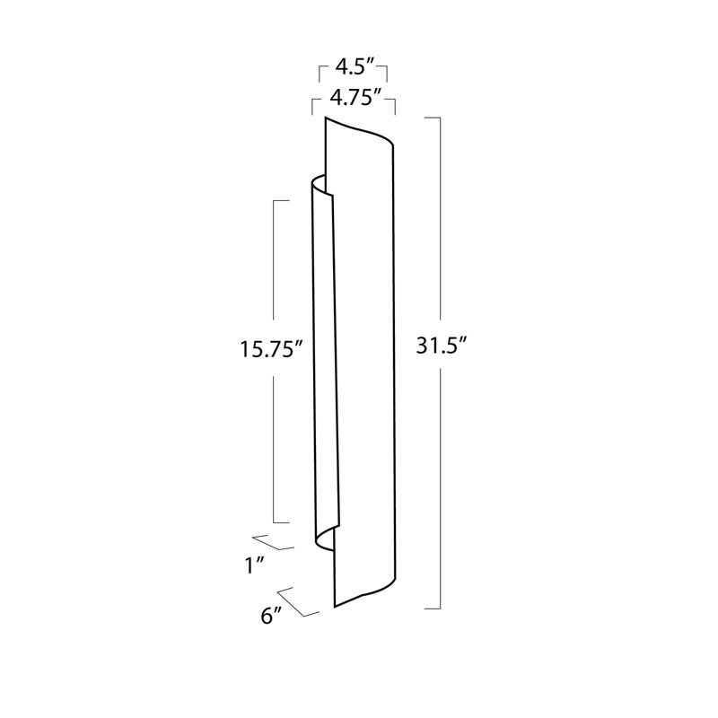 Flute 2 - Light Wallchiere, Polished Nickel