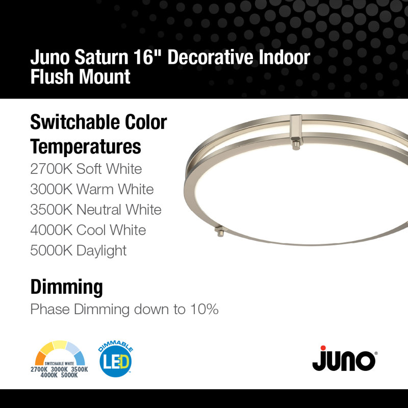 Dreden Acrylic LED Flush Mount, Nickel
