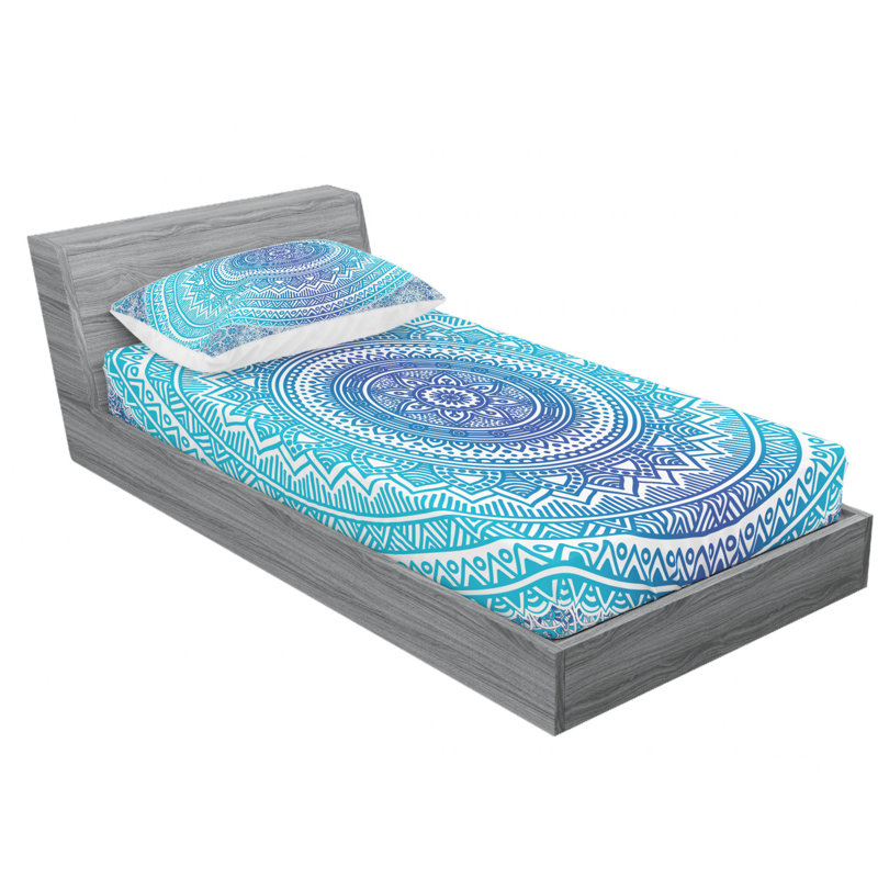 Microfiber Geometric Sheet Set, Twin XL Sheet Set with 1 Pillowcase, Paisley 1