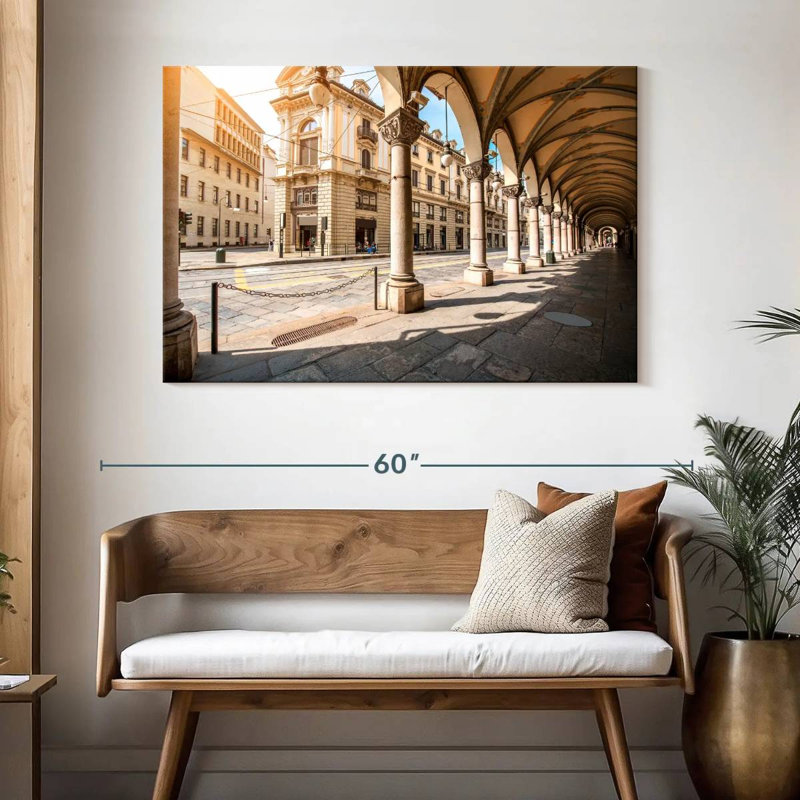 Rue centrale à Turin, H 32 po x l 48 po