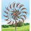 75" Metal Outdoor Garden Wind Spinner with Powder Coated Finish and Five Prong Ground Stake - Copper Petals-2104755068
