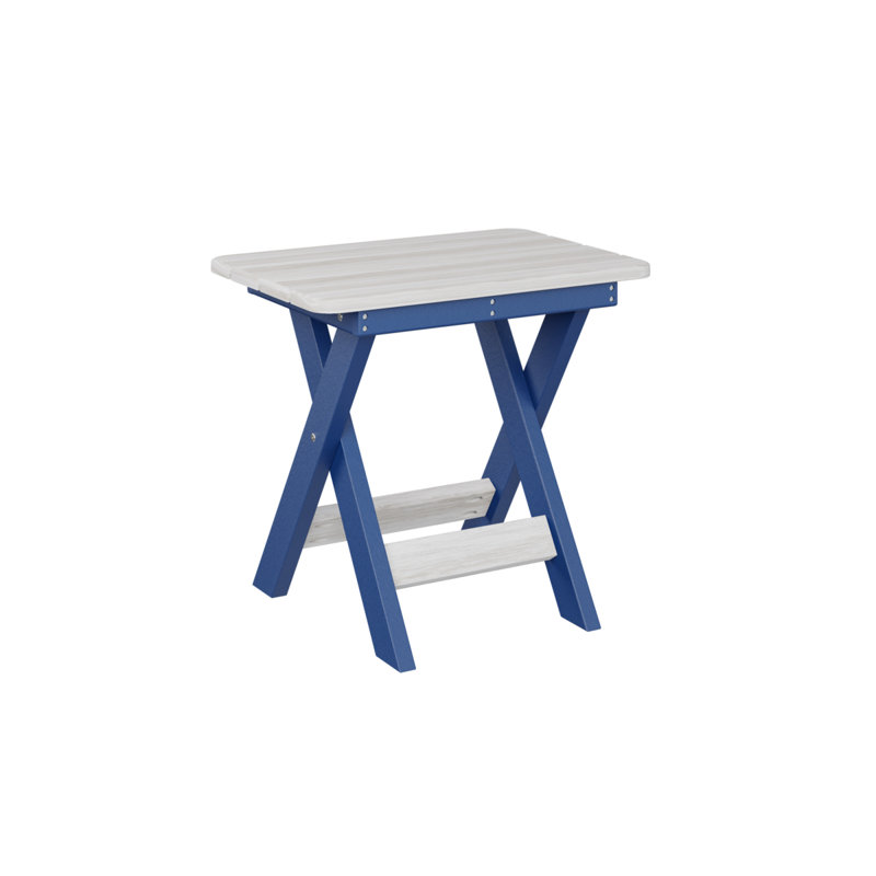 Berlin Gardens Folding End Table, Pacific Blue, Seashell