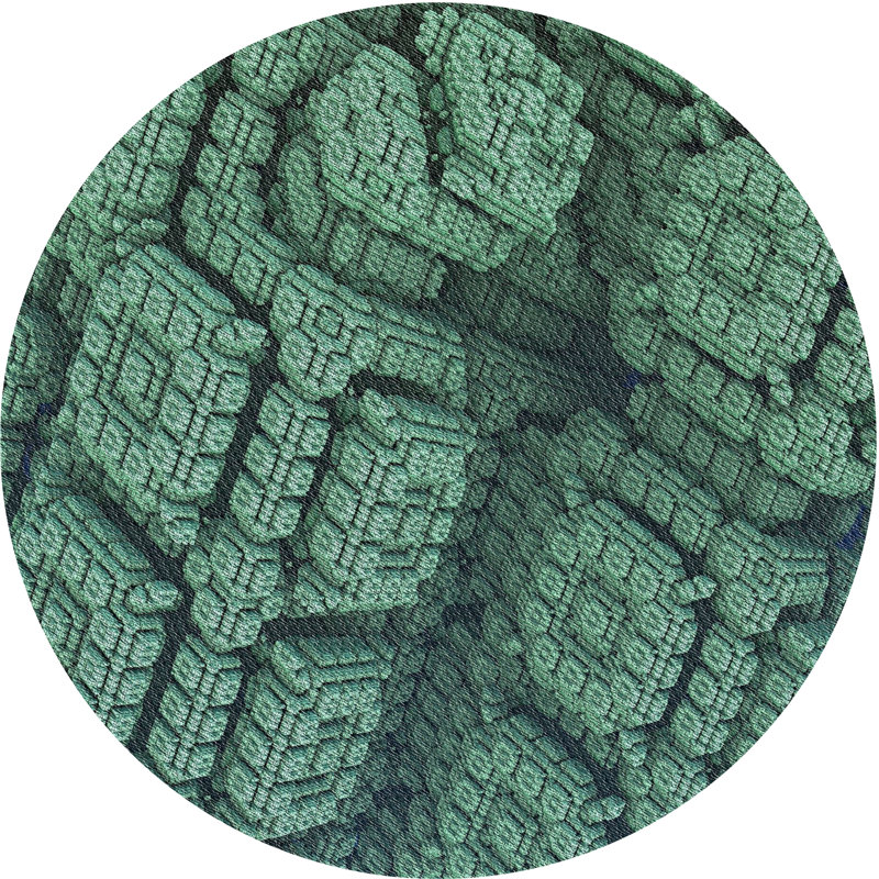 Tapis de zone verte à motif, Rond 5 pi