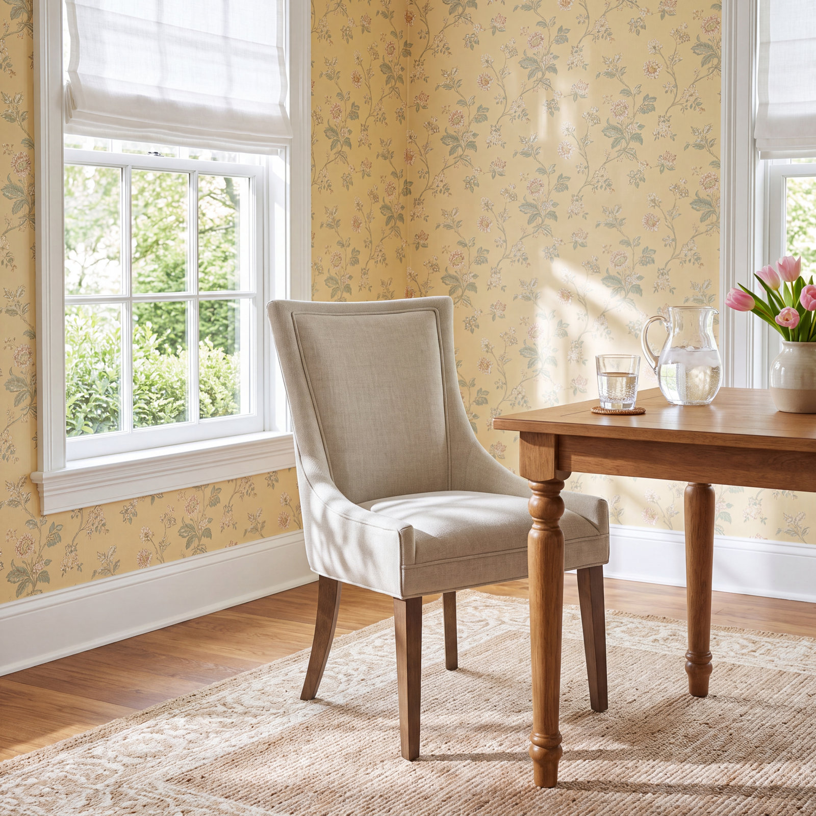 Ultra Velvet Dining Armchair, Cream