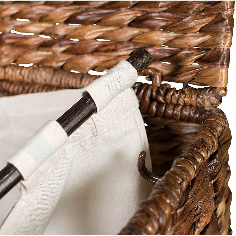Abaca Laundry Hamper with Handles, Large (27.2" x 14.4" x 14")