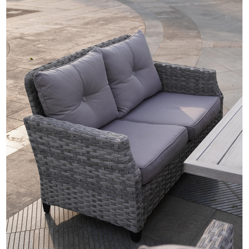 50'' Wide Straight Aluminum Loveseat with Cushions
