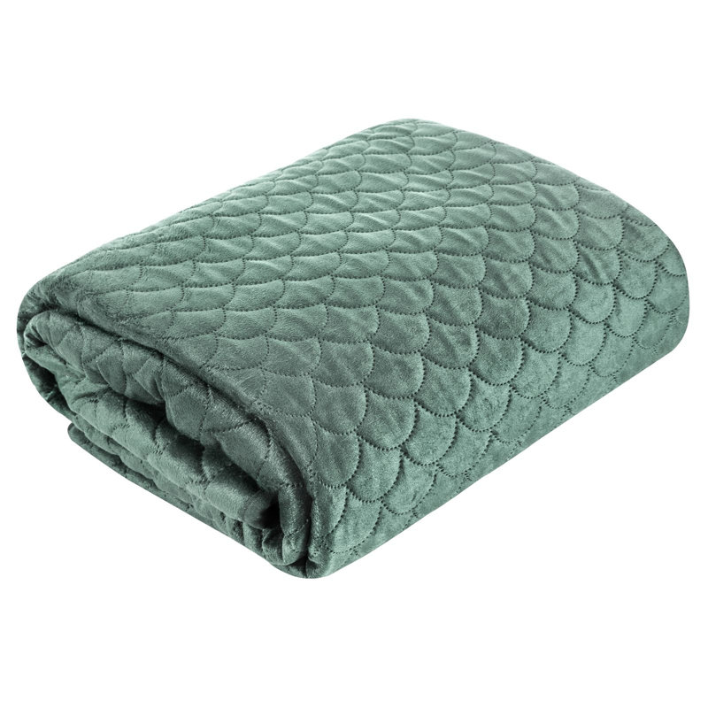 Ried Velvet Solid Colour Bedspread, W230 x L260cm, Mint