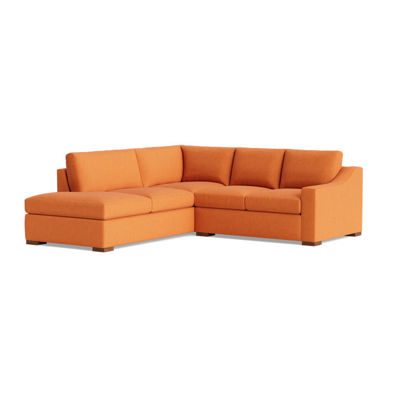 Lucca Sectional, Performance Weave - Carrot, Left Hand Facing