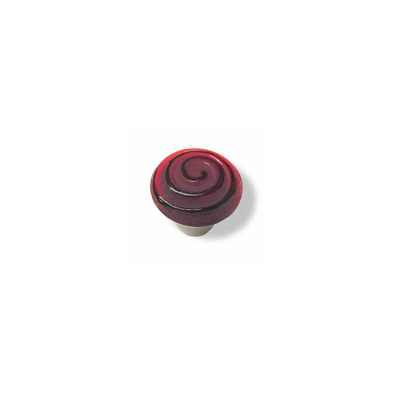 (5 Pack) 1-3/8 inch Swirl Glass Knob, Frosted Plum