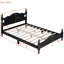 Queen Size Wood Platform Bed Frame,Retro Style Platform Bed With Wooden Slat Support