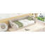 Lit de repos simple simple TG et pochette de rangement latérale beige-1689813719