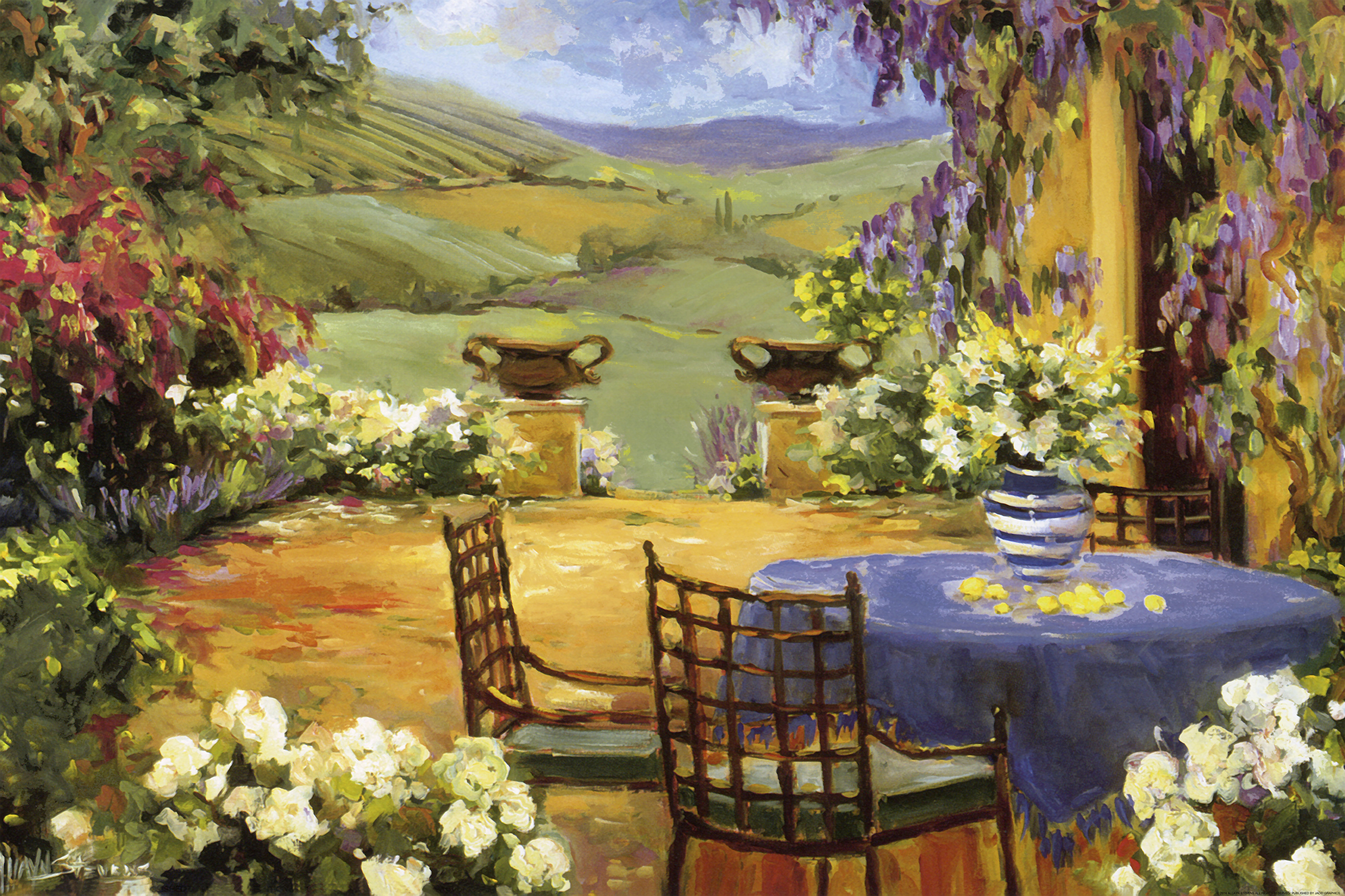 Winston Porter Countryside Terrace On Canvas by Allayn Stevens Print ...
