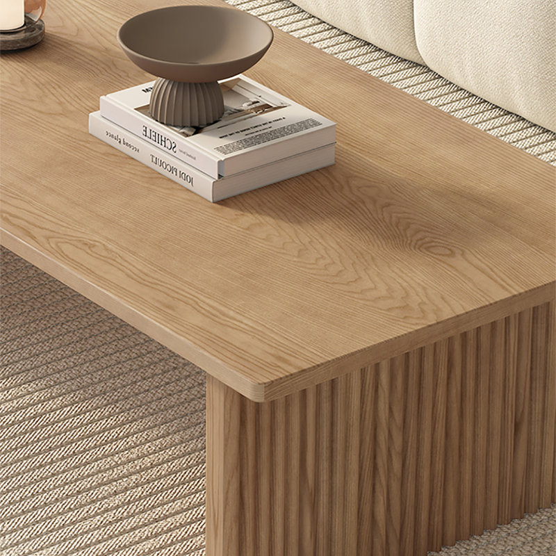 Rectangular simple solid wood coffee table, 15.7" H x 47.2" L x 23.6" W