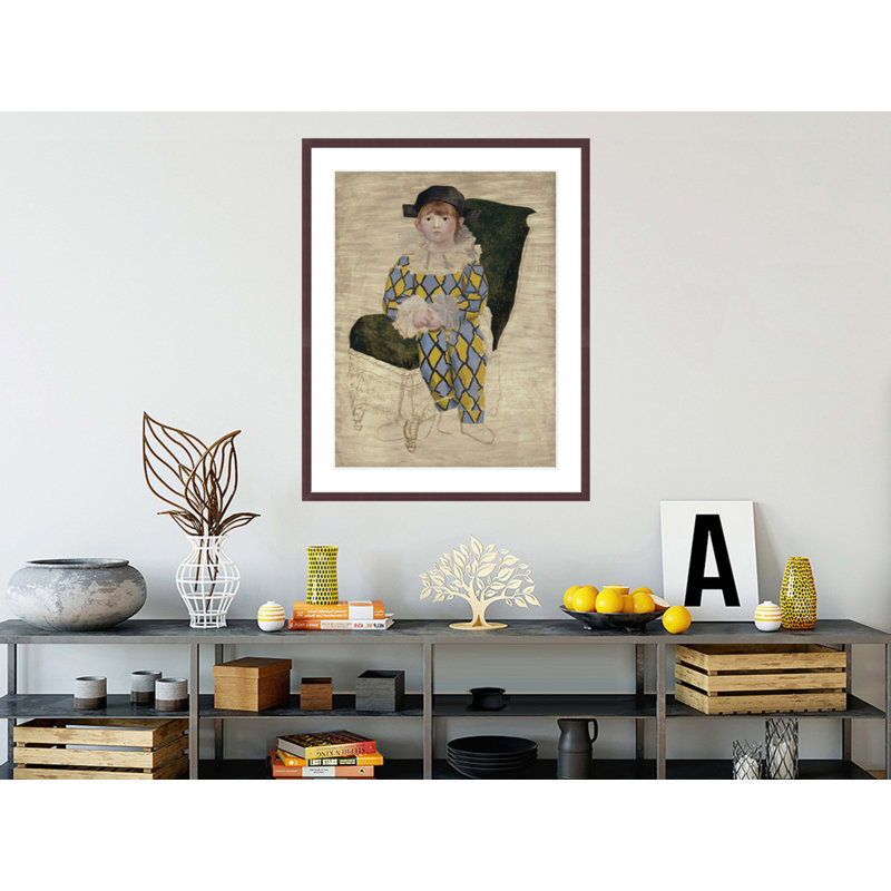 «Paul en arlequin» par Pablo Picasso, impression giclée encadrée, H 41,5 po x l 32,9 po