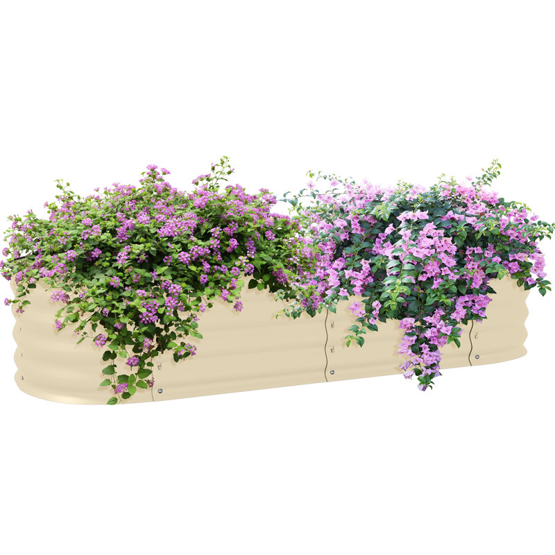 Ensemble de jardin surélevé en métal galvanisé Outsunny - 4,9 pi x 2 pi x 1 pi