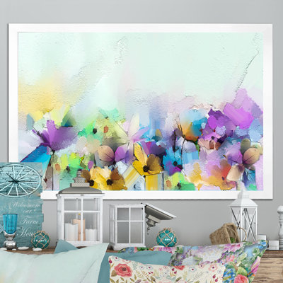 «Colorfull Abstract Spring Flowers IV», reproduction sur toile flottante