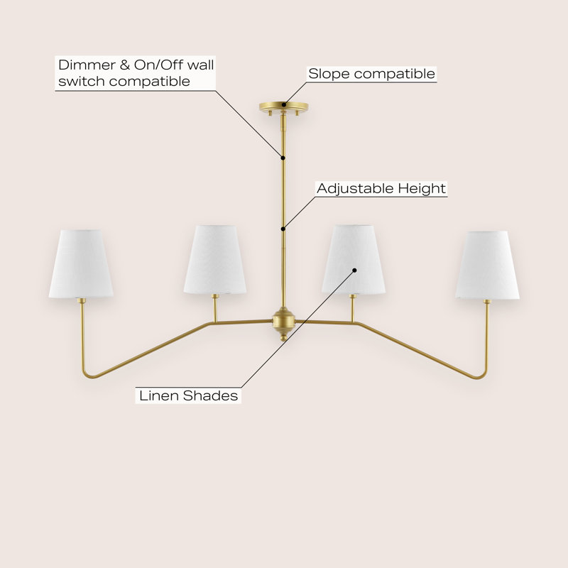Luminaire suspendu à 4 lumières Wilhelme