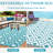 Waterproof & Reversible Outdoor Rug – Lightweight Plastic Straw Patio Mat, Modern Geometric Design, Easy to Clean, With Carry Bag, for Camping, Deck, Balcony, Beach, Backyard – Light Blue/White, 8x10ft (244x305cm) USA-1052324110