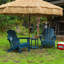 Chaise Adirondack pliante en PEHD avec porte-gobelet - Bleu marine-196953235