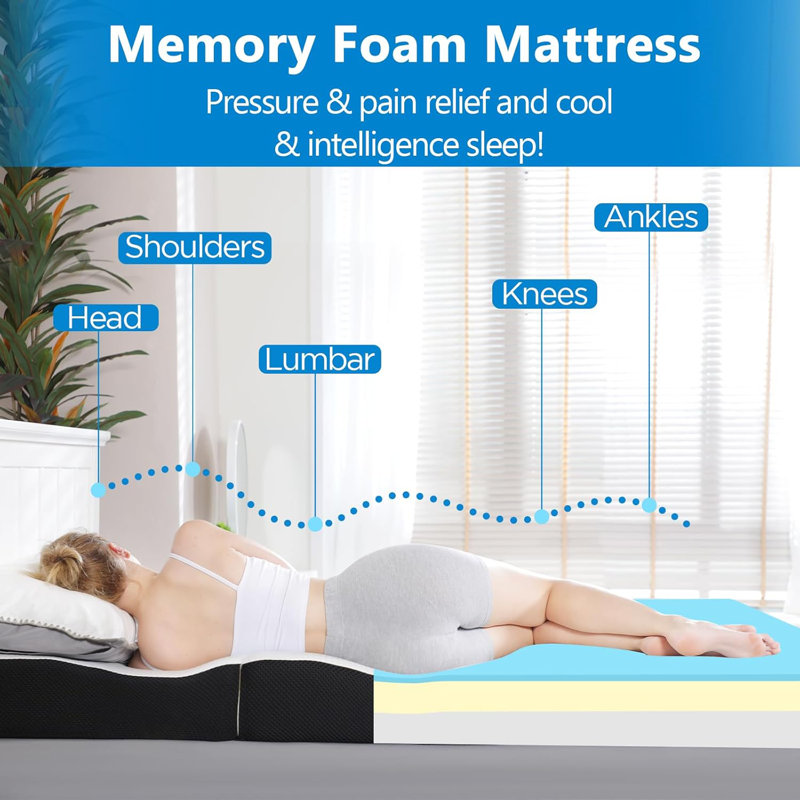 Mattress Topper, 6 Inch Memory Foam, Tri-Fold, Ventilated, Conform Ergonomics, Soft, Portable, Floor Guest Bed, 73X52x6 Inches