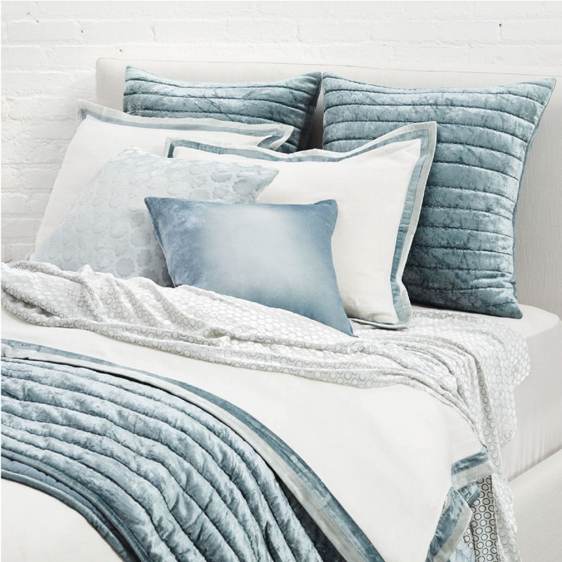 Channel Modern & Contemporary Velvet Quilt, Mineral, Queen Quilt