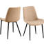 2 chaises de salle à manger en cuir d'unité centrale, chaises de conception moderne avec support de pieds en métal (de 2), pieds arrière élégants-796674682