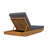 DaPrato Modern Coastal Acacia Wood Adjustable Chaise Lounge With Cushions-123140231