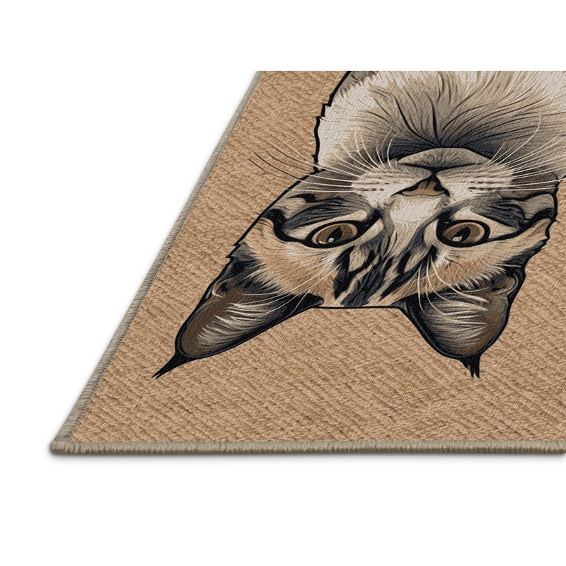  Tapis lavable à poil court Tonkinese, Carré 6 pi