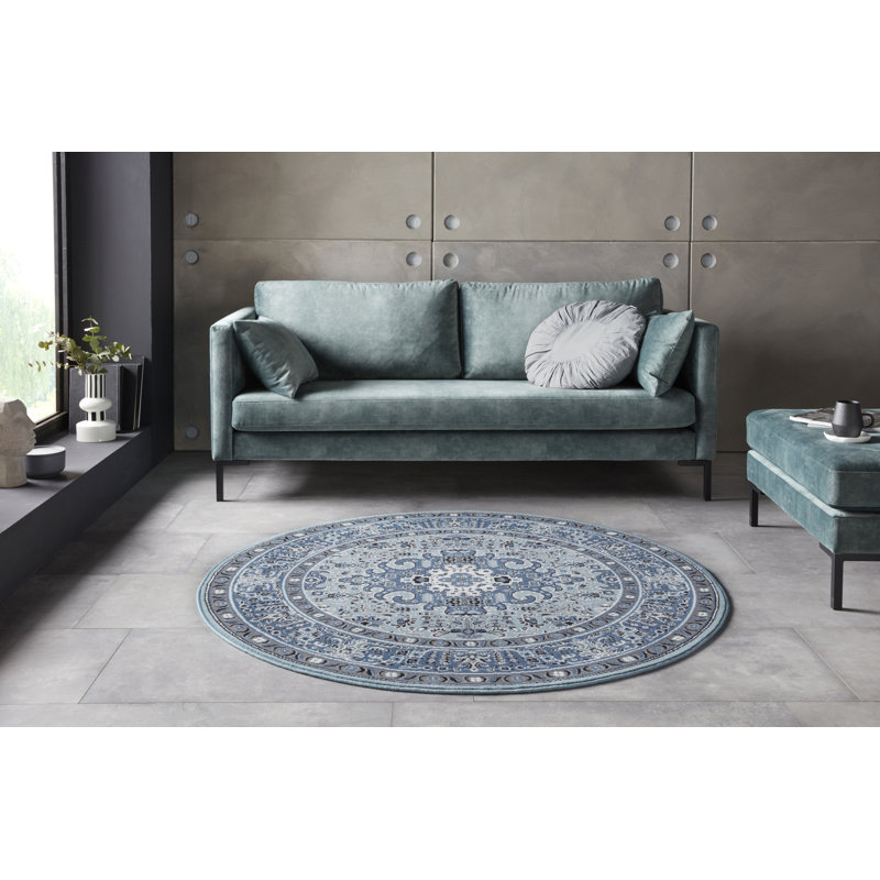 Skazar Isfahan Tufted Blue Rug, Round 160cm