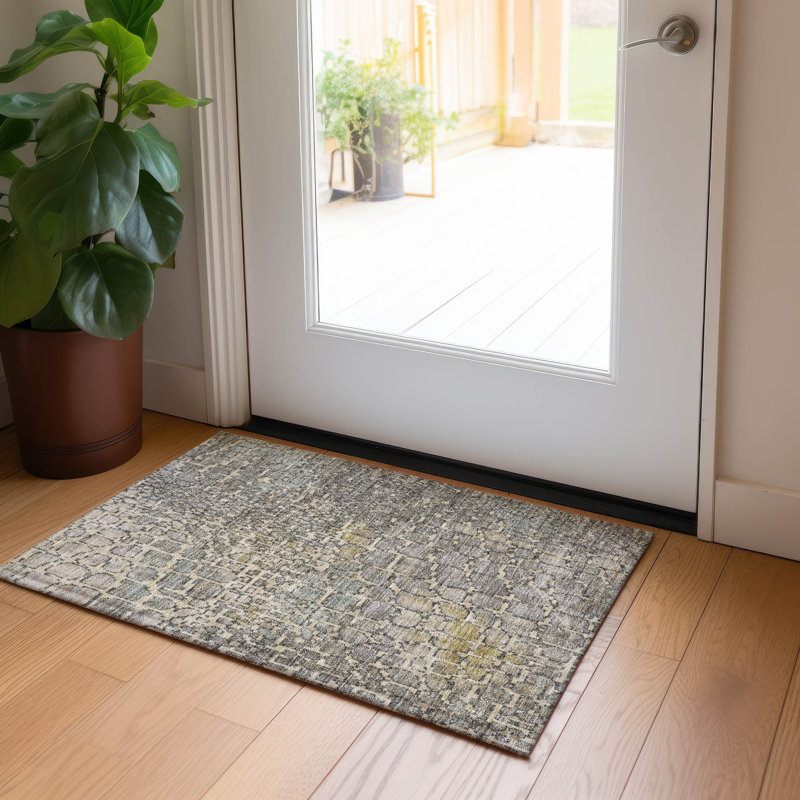 Tapis intérieur / extérieur lavable à la machine Chayden ACN988, Rectangle 1 pi 8 po x 2 pi 6 po