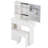 29.2" Small Size Left Drawer Desktop Vanity Table With Cushioned Stool,2 AC Outlets And 2 USB Ports Power Station,Hair Dryer Bracket,Brightness Adjustment-1731689881