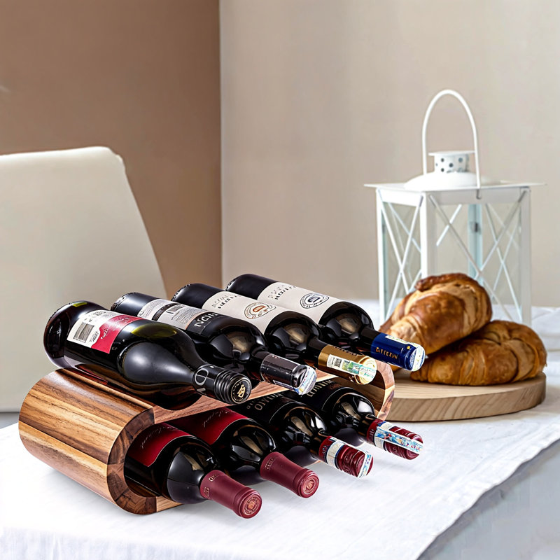 Support à vin, support à vin autoportant pour 8 bouteilles (brun)