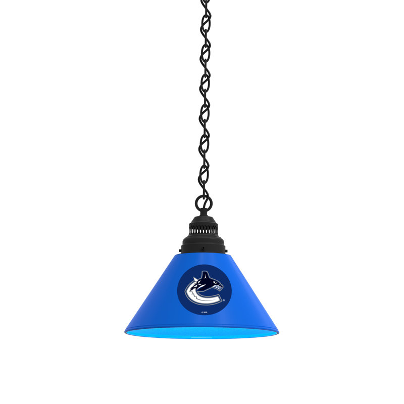 Luminaire suspendu conique 1 lumière NHL, Noir, Vancouver Canucks